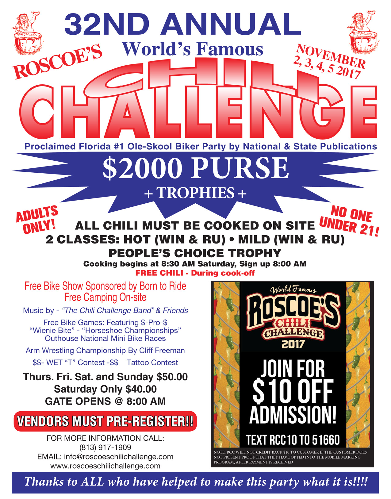 Roscoe’s Chili Challenge Bike Show Lakeland, FL SOUTH EAST USA