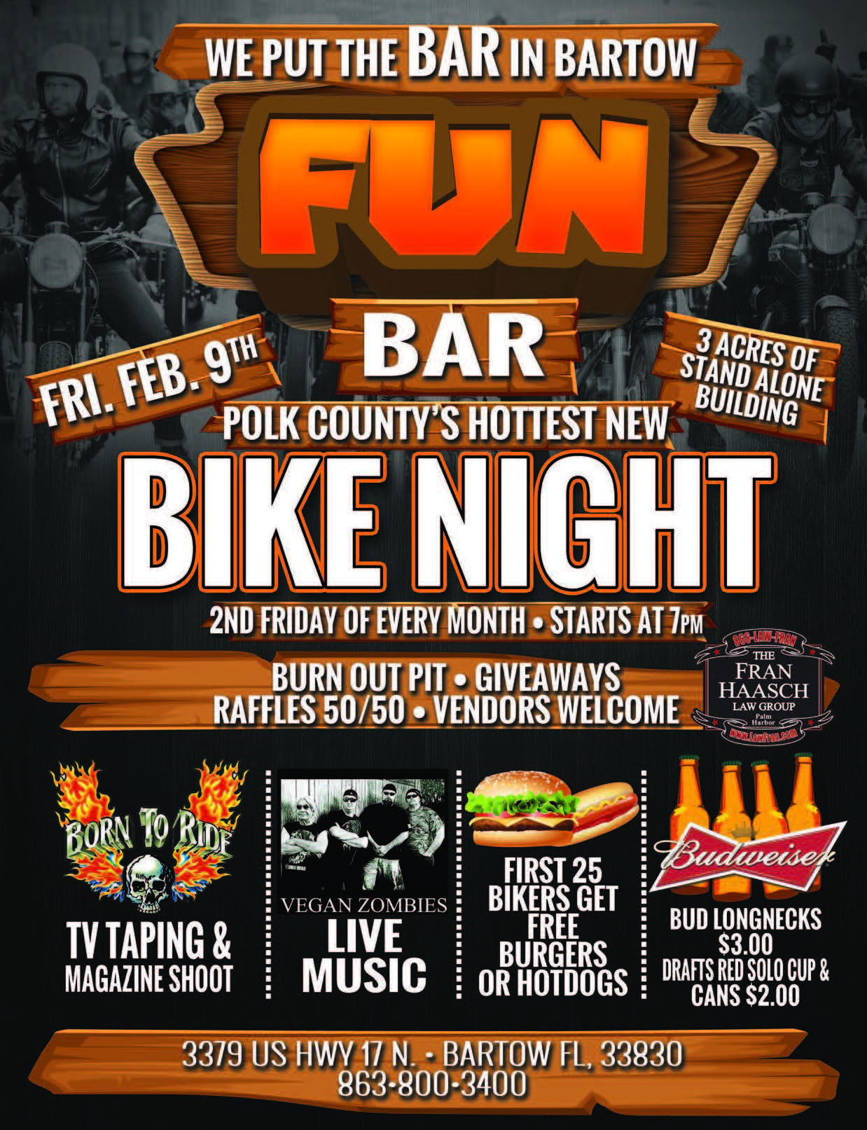 Fun Bar Bike Night Born To Ride Motorcycle Magazine Motorcycle TV