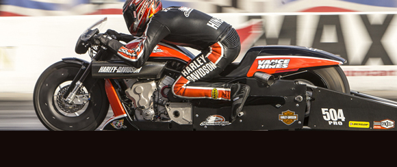 HINES RIDES HARLEY V-ROD TO NHRA VICTORY IN VEGAS