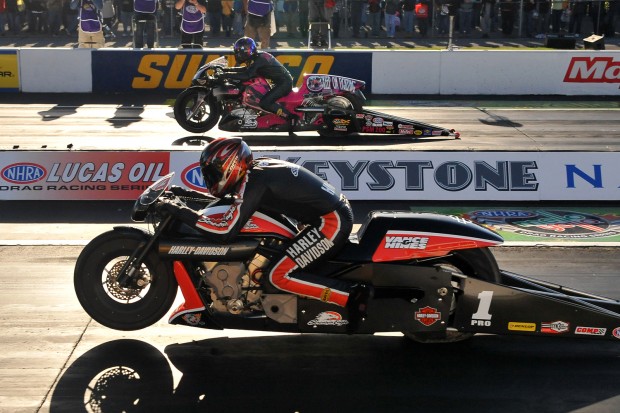 HARLEY-DAVIDSON V-ROD POWERS ANDREW HINES TO PRO STOCK MOTORCYCLE WIN AT MAPLE GROVE RACEWAY