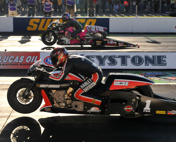 HARLEY-DAVIDSON V-ROD POWERS ANDREW HINES TO PRO STOCK MOTORCYCLE WIN AT MAPLE GROVE RACEWAY