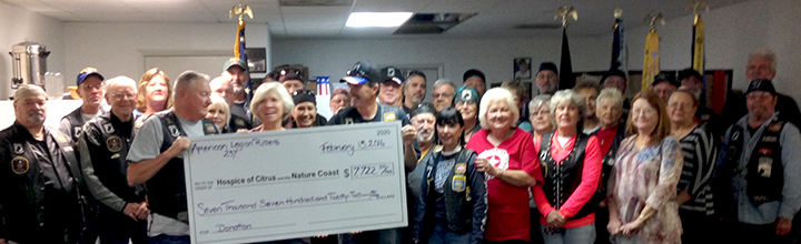 American Legion 237 Poker Run $7,722 Donation to Hospice, 02-13-16