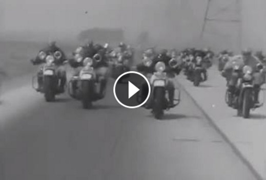 Vintage Harley-Davidson Motorcycle Police Riding Video