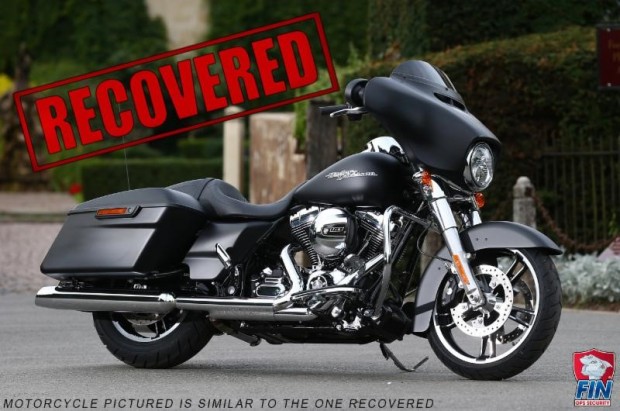 FIN® ASSISTS IN RECOVERING STOLEN 2014 HARLEY-DAVIDSON STREET GLIDE