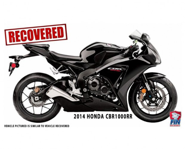 FIN® RECOVERS HONDA CBR1000RR, 2 THIEVES ARRESTED, 2ND MOTORCYCLE RECOVERED