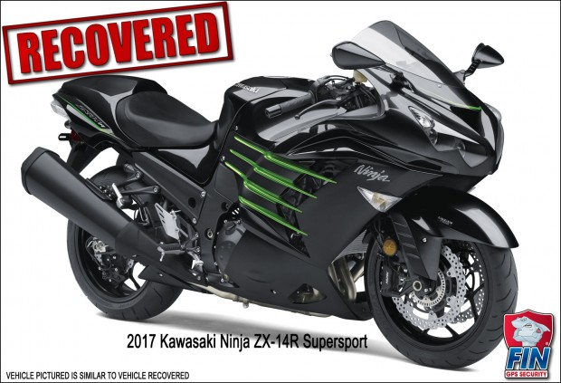 FIN® RECOVERS 2017 KAWASAKI NINJA ZX14R SUPERSPORT MOTORCYCLE IN ENCLOSED VAN