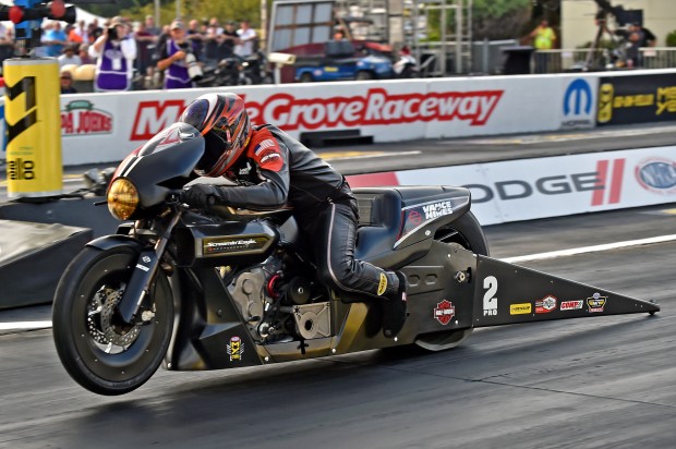 KRAWIEC AND HARLEY STREET ROD TAKE THIRD STRAIGHT NHRA PRO STOCK MOTORCYCLE WIN AT MAPLE GROVE