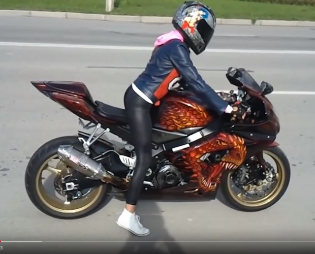 Compilation of Girls on Motorcycles 2017