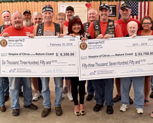 American Legion Riders Chapter 237’s Annual Poker Run  Tops $53,000 in Donations to Hospice of Citrus and the Nature Coast since 2011