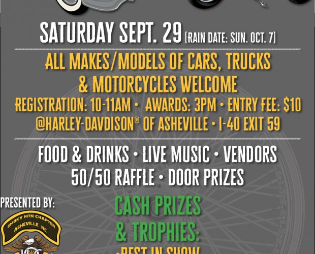 Smoky Mountain Harley Owners Group is co-hosting our 2nd Annual Car and Bike Show