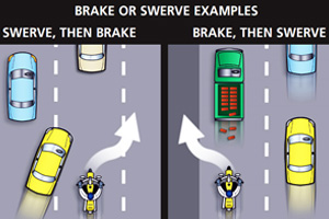 MSF-Motorcycle Safety Foundation, The Brake or Swerve Decision