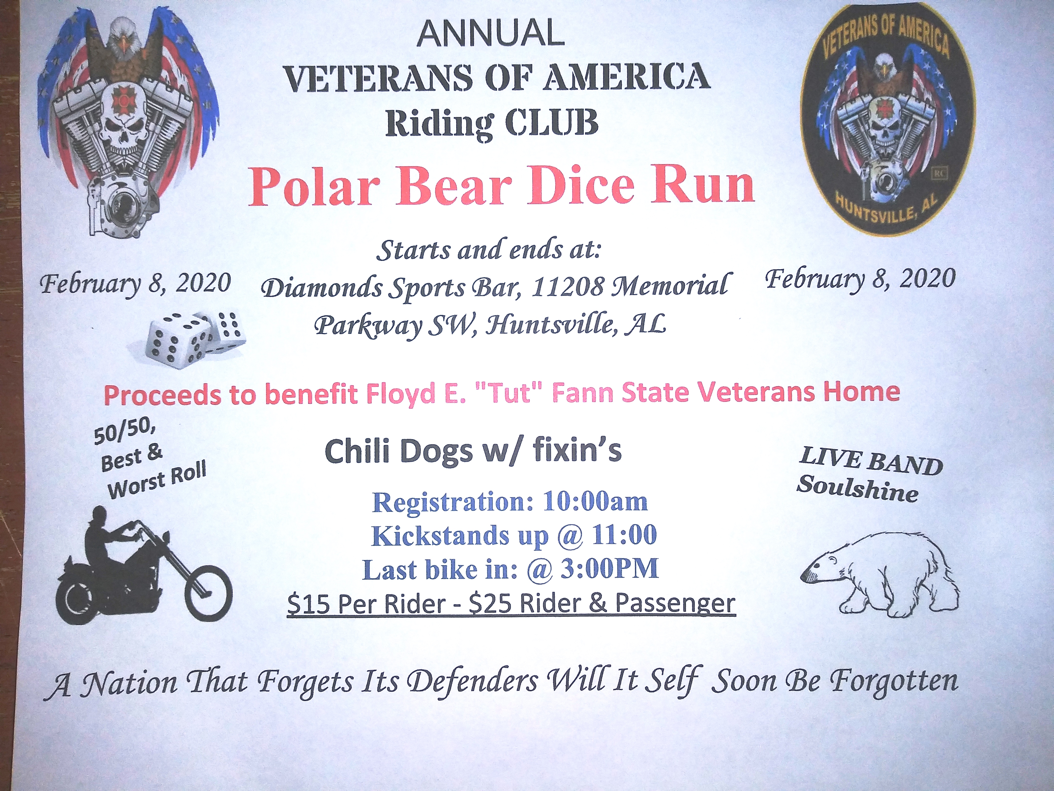 Annual Police Polar Bear Dice Run Born To Ride Motorcycle Ma
