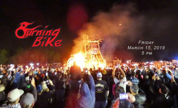 Burning Bike at Daytona Bike Week 2019