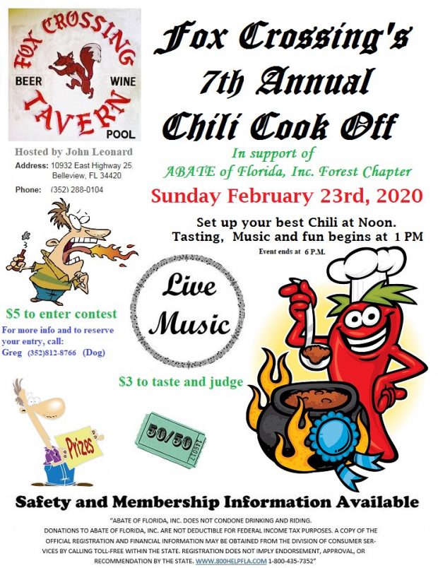 Fox Crossing 7th Annual Chili Cook-off
