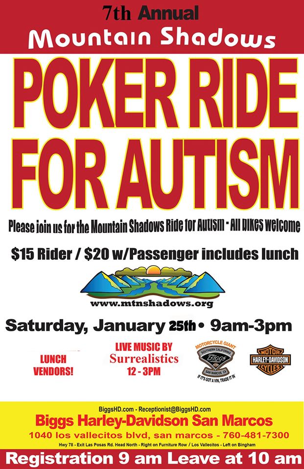 7th Annual Mountain Shadows Poker Ride For Autism Born To Ride