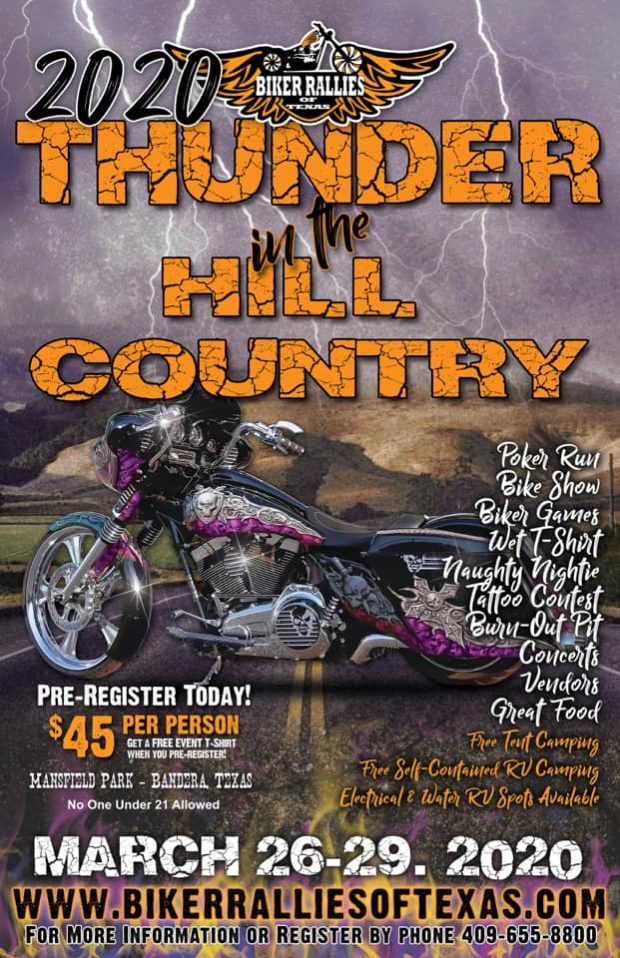 Thunder in the Hill Country 2020 Rally Born To Ride Motorcycle