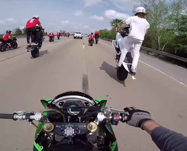 Stunt Motorcycle TAKEOVER Highway Video