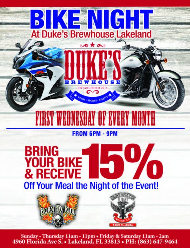 Bike Night at Duke’s Brewhouse Lakeland