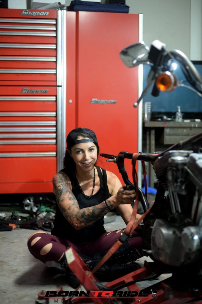 Born To Ride Motorcycle Babe Of The Week Brittany Working On Bike 106 Born To Ride 6132