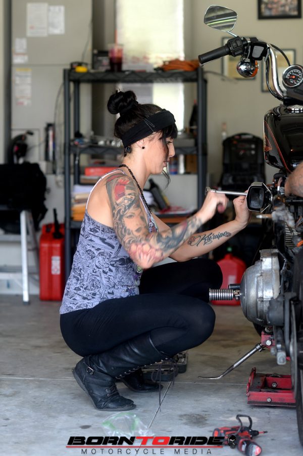 Born To Ride Motorcycle Babe Of The Week Brittany Working On Bike 19 Born To Ride 6278