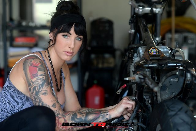 Born To Ride Motorcycle Babe Of The Week Brittany Working On Bike 41 Born To Ride