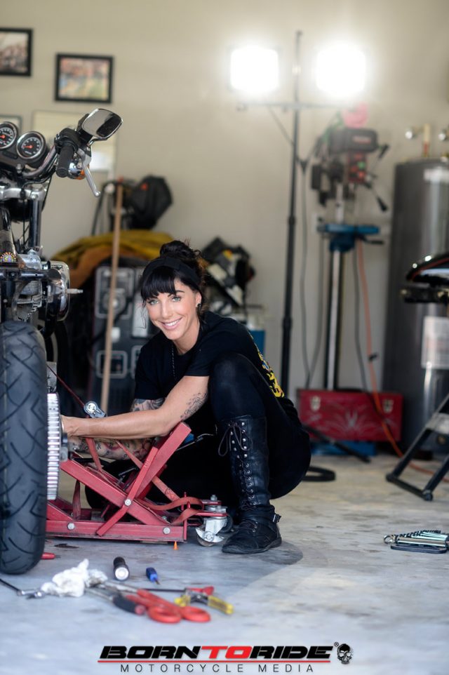 Born To Ride Motorcycle Babe Of The Week Brittany Working On Bike 70 Born To Ride 8982