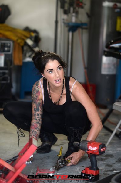 Born To Ride Motorcycle Babe Of The Week Brittany Working On Bike 85 Born To Ride 4775