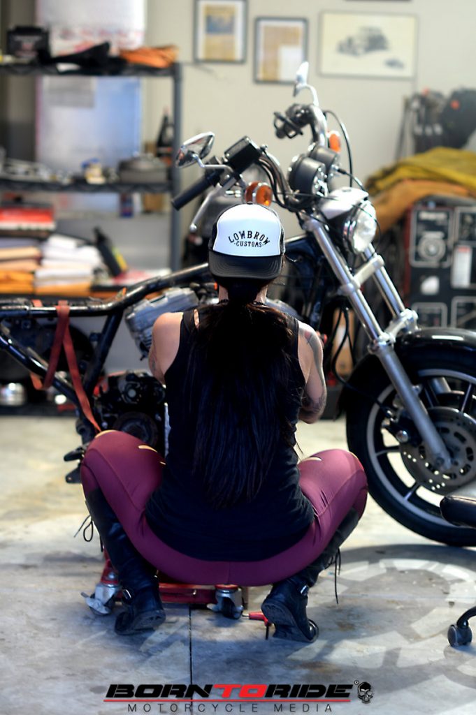 Born To Ride Motorcycle Babe Of The Week Brittany Working On Bike 90 Born To Ride 0067
