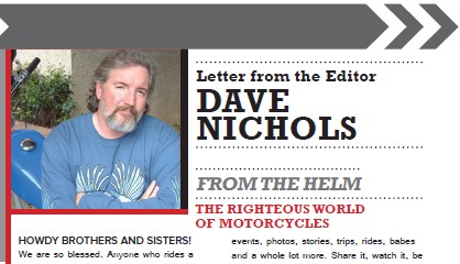 The Righteous World of Motorcycles – By Dave Nichols