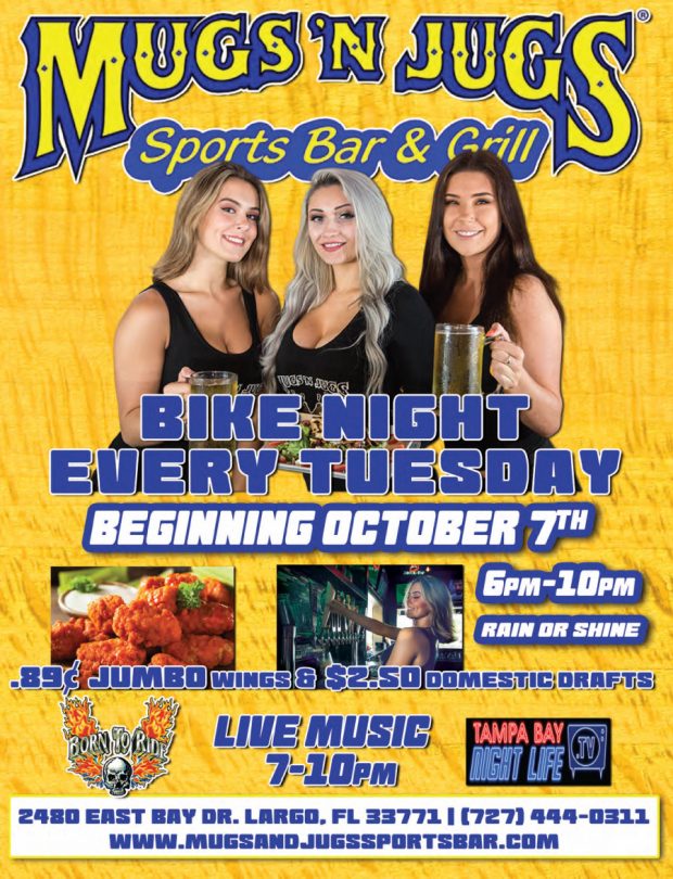 Mugs ‘N Jugs Sports Bar & Grill Tuesday Bike Nights