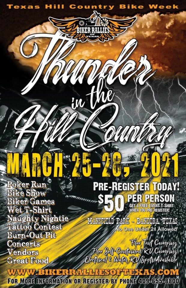Thunder in the Hill Country Bike Week Born To Ride Motorcycle