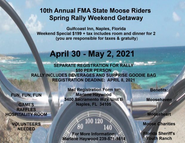 10th Annual FMA State Moose Riders Spring Rally Weekend Getaway
