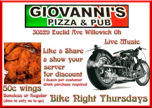 Bike Night with Live Music at Giovanni’s Willowick
