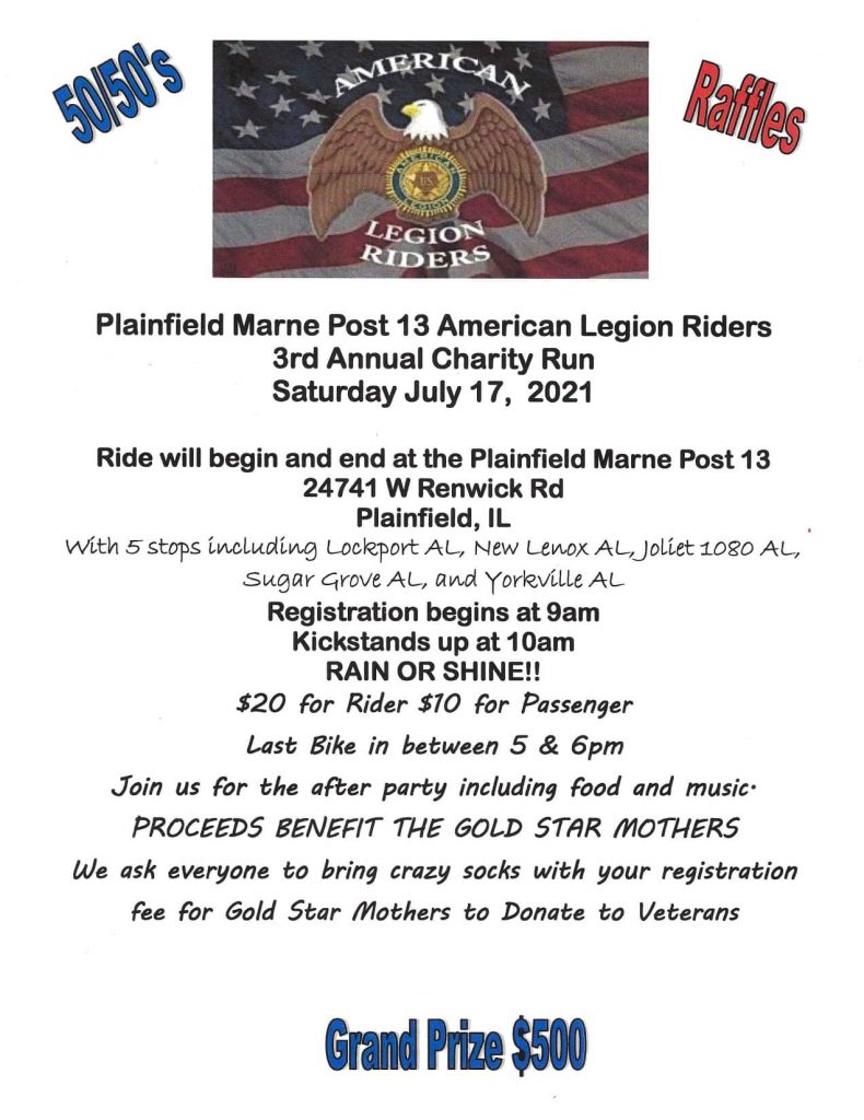 3rd Annual Charity Run Post 13 American Legion Riders Born To Ride