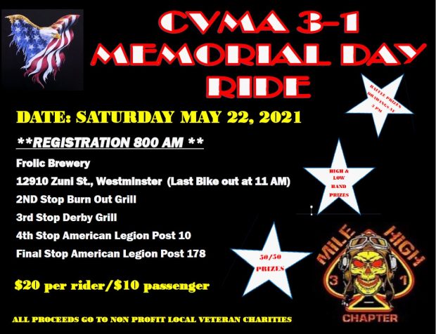 CVMA 3-1 Memorial Day Ride