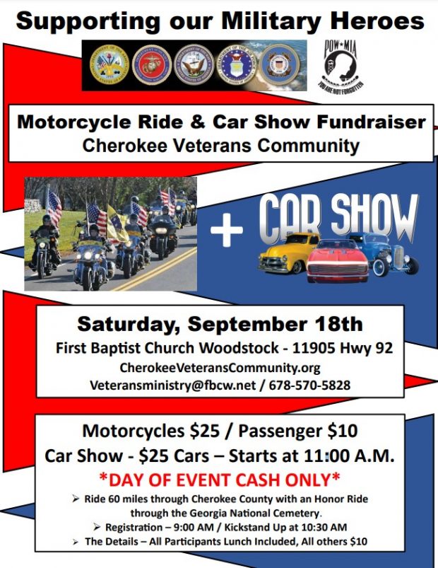 Supporting Our Military Heroes Motorcycle Ride Car Show