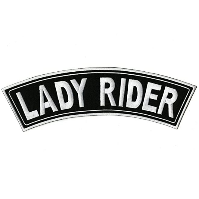 Lady Rider Top Rocker Patch | Double Border | Embroidered Iron On Large | -  by Nixon Thread Co. (11), VENDOR Product