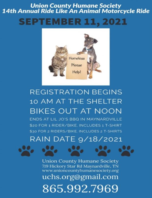 Union County Humane Society  14th Annual Ride Like An Animal Motorcycle Ride