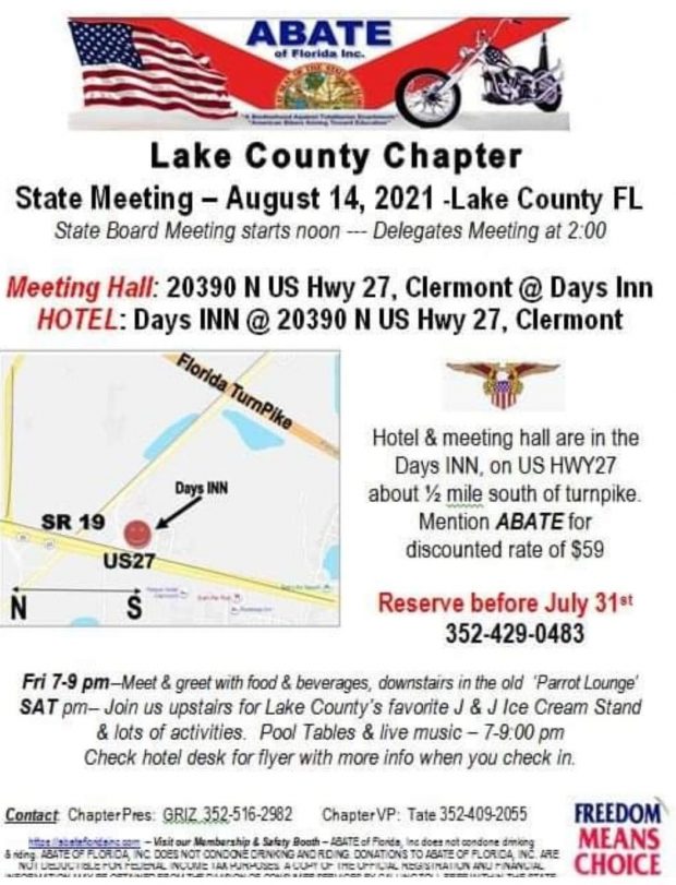 ABATE of Florida Inc. Lake County Chapter State Meeting