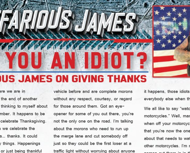 Are You an Idiot? Nefarious James on Giving Thanks