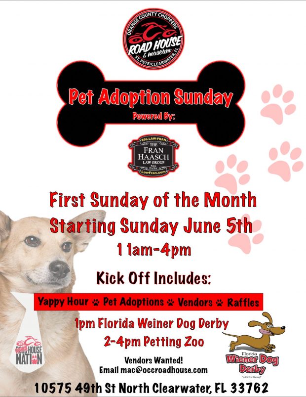 Pet Adoption Sunday at OCC Road House & Museum