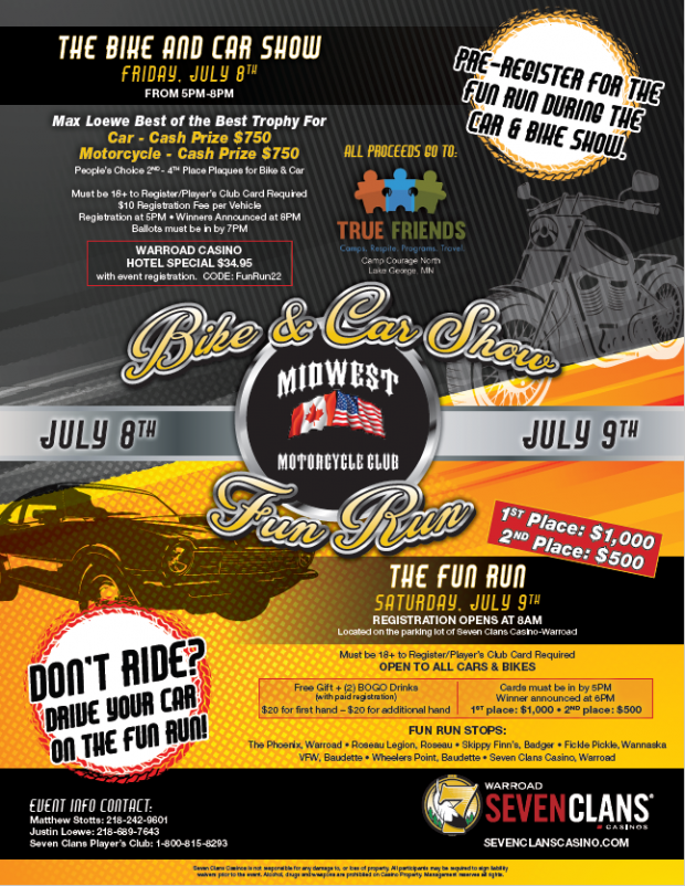 Midwest Motorcycle Club’s Fun Run and Car and Bike Show