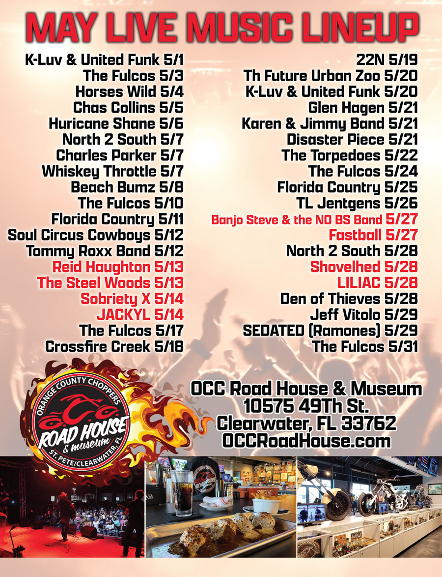 The Fulcos – OCC Road House May Live Music Lineup | Born To Ride Motorcycle Magazine – Motorcycle TV, Radio, Events, News and Motorcycle Blog