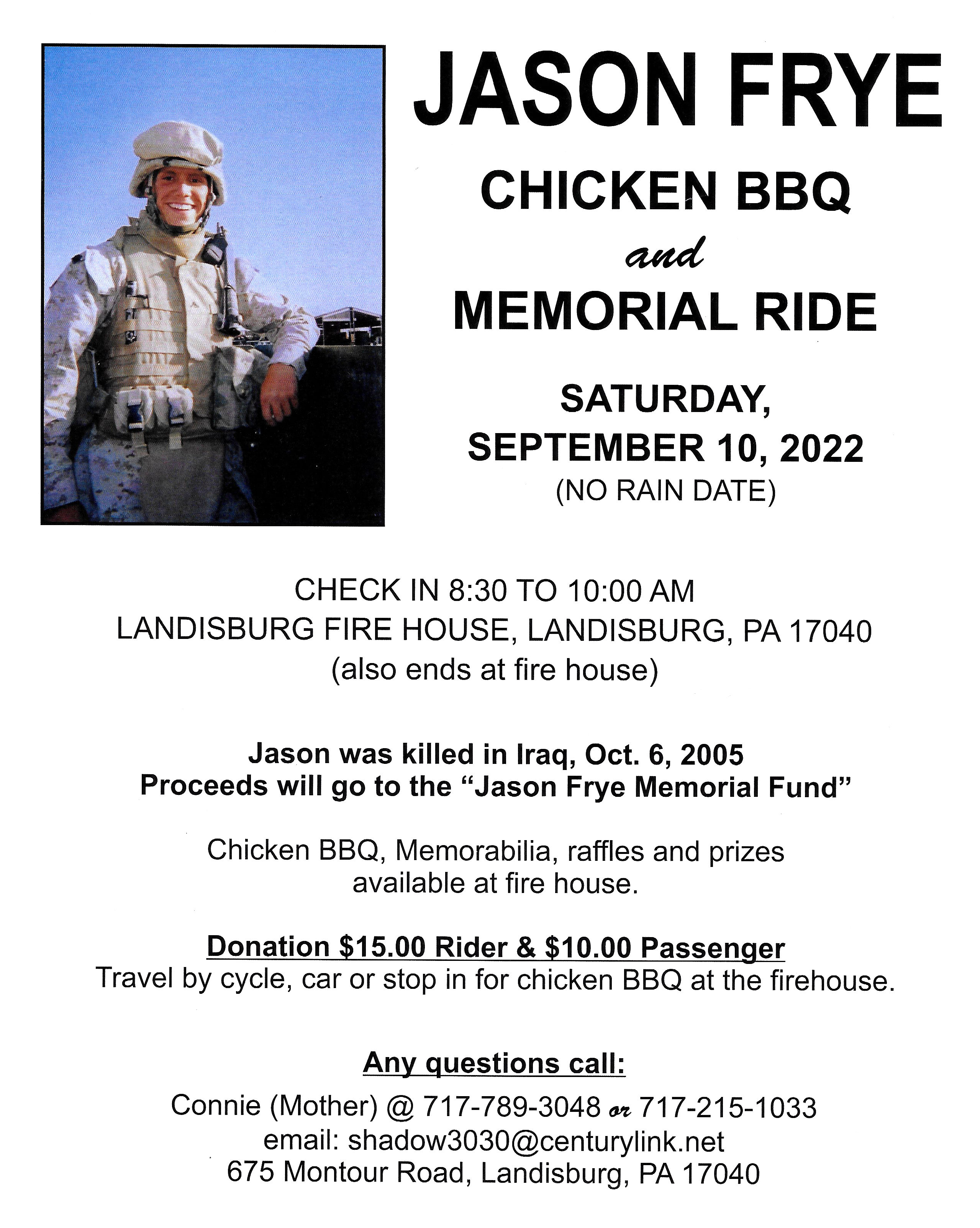 Jason Frye Chicken BBQ and Memorial Ride