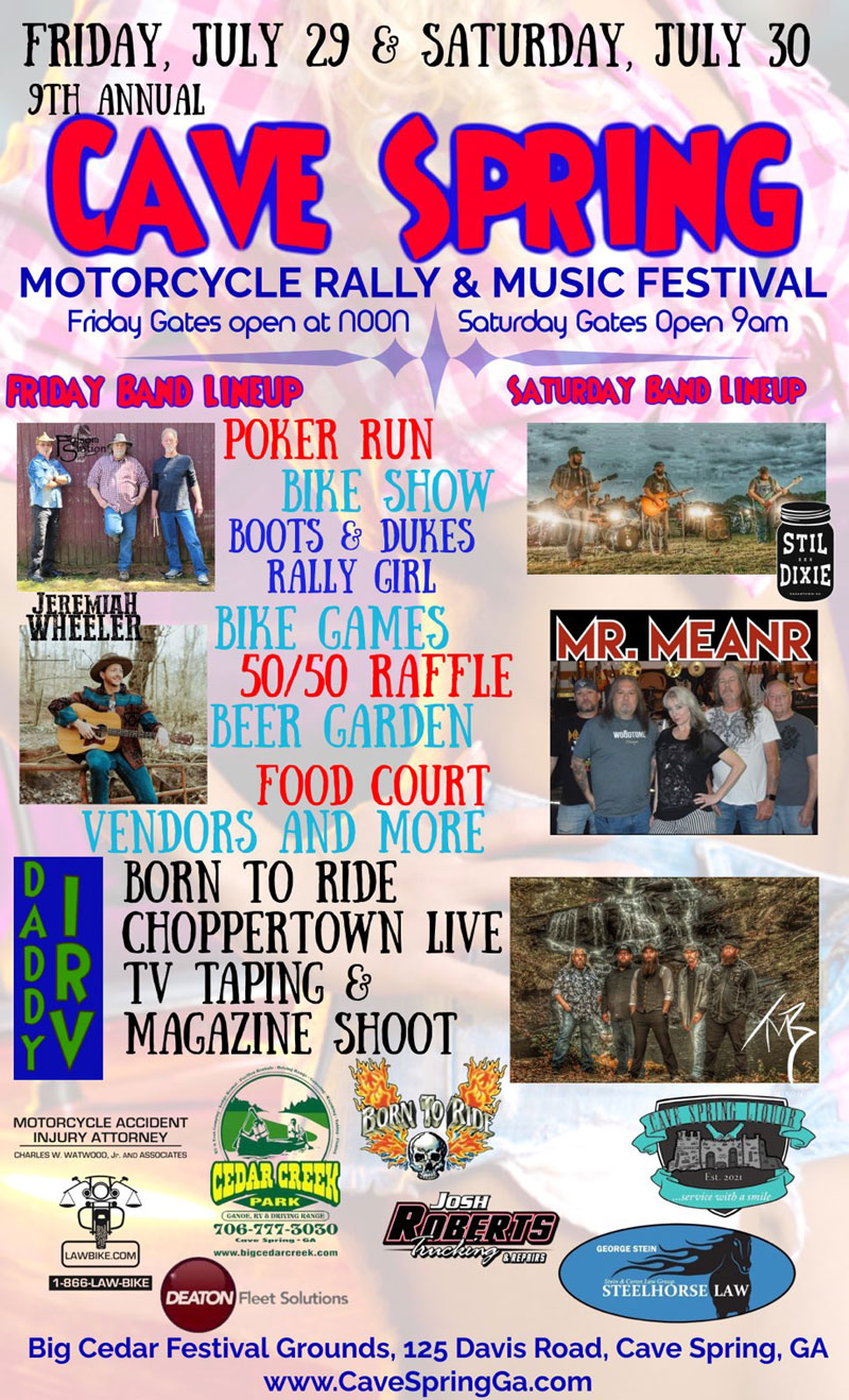 The 9th Annual Cave Spring Motorcycle Rally Music Festival Born To
