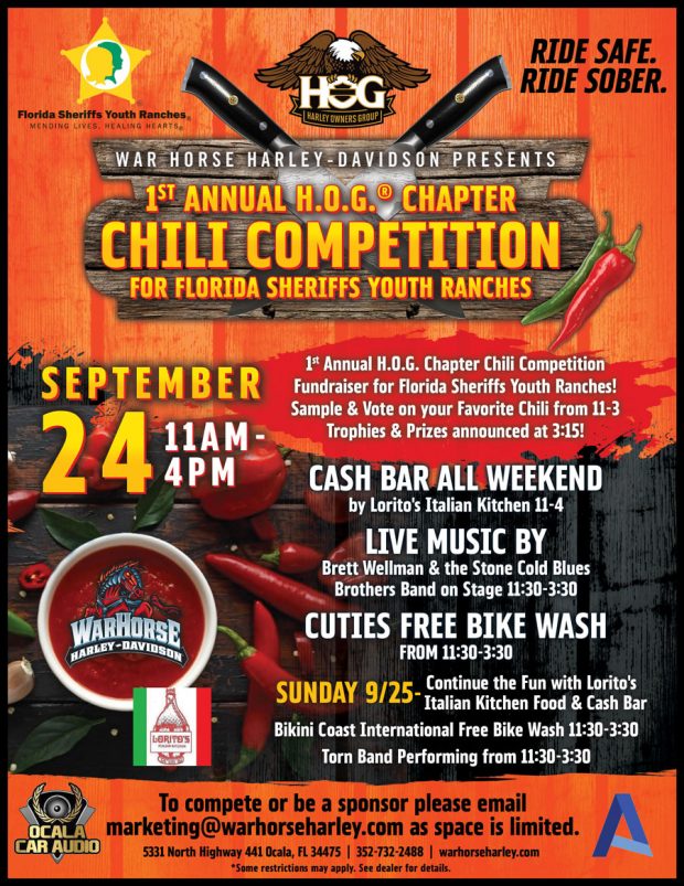 1st Annual H.O.G. Chapter Chili Cook Off Fundraiser for Florida Sheriffs Youth Ranches