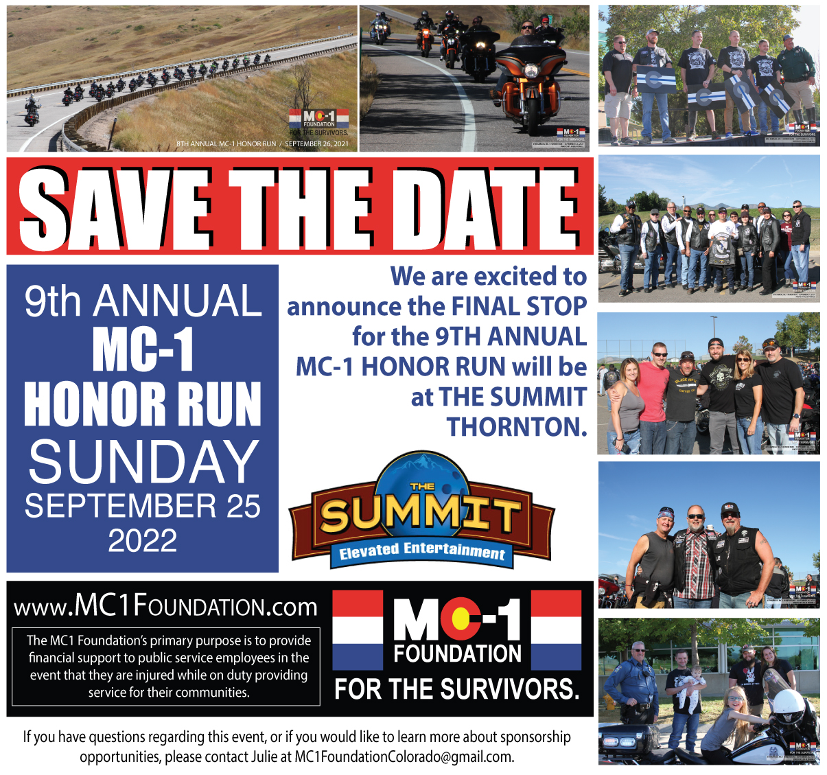9th Annual MC-1 Foundation HONOR RUN