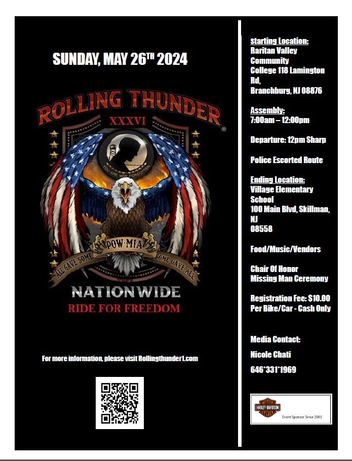 ROLLING THUNDER®, INC XXXVI NATIONWIDE RIDE FOR FREEDOM