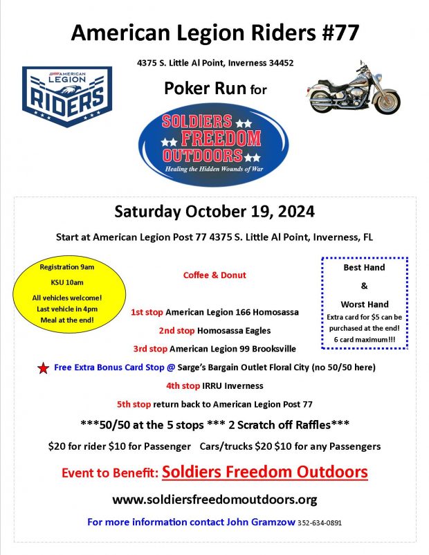 American Legion Riders Post 77 Poker Run