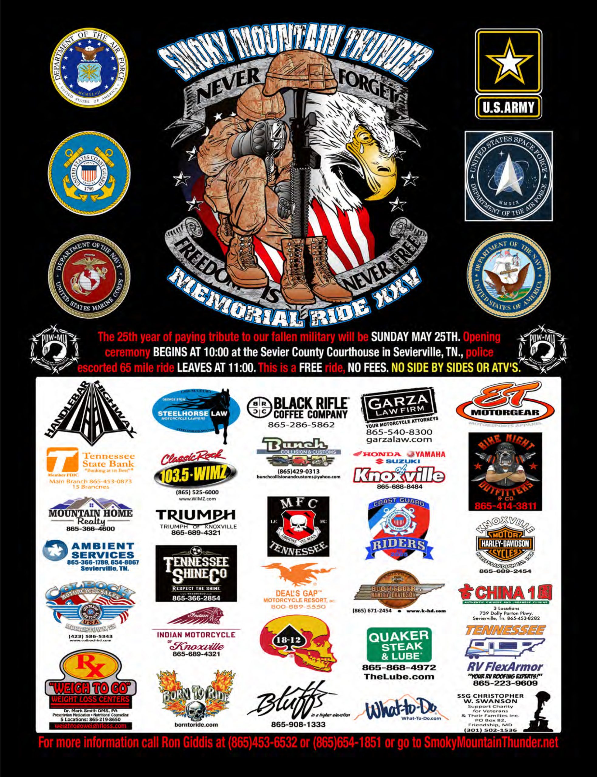 Smokey Mountain Thunder Memorial Ride XXV